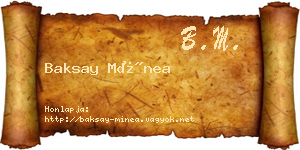 Baksay Mínea névjegykártya